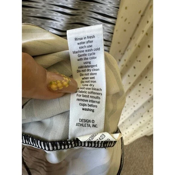 Athleta Ariel Venice Built In Padded Bra Criss Cross Backstraps Swim Dress M - Picture 8 of 9